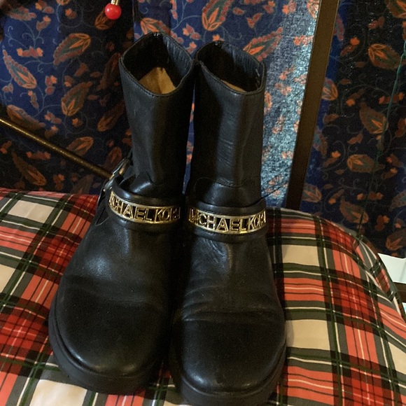 Michael Kors short black leather western boots size 8 med nice - Picture 2 of 9